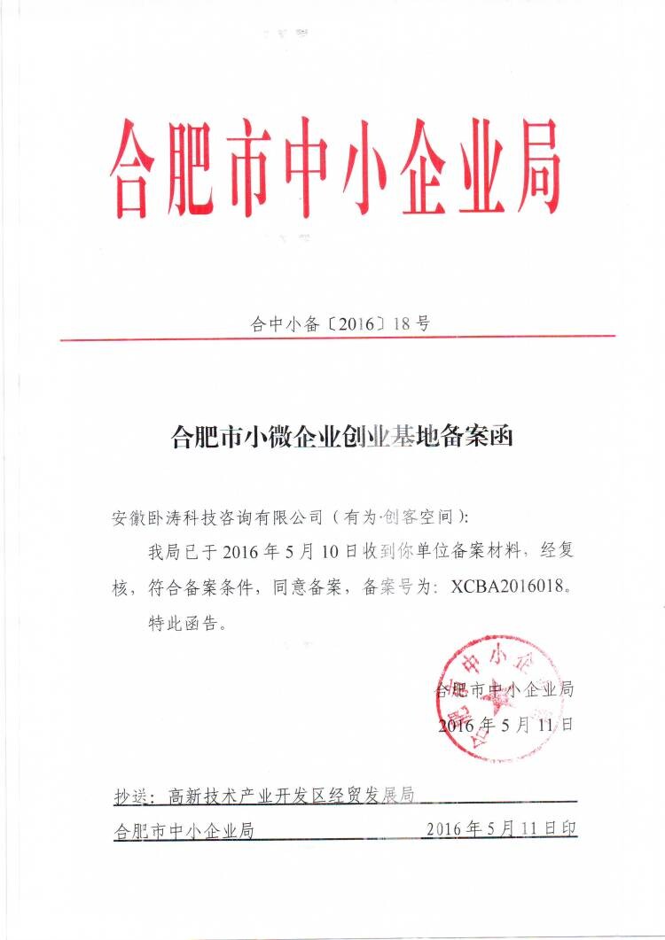 安徽臥濤備案合肥市小微企業(yè)創(chuàng)業(yè)示范基地順利開展！